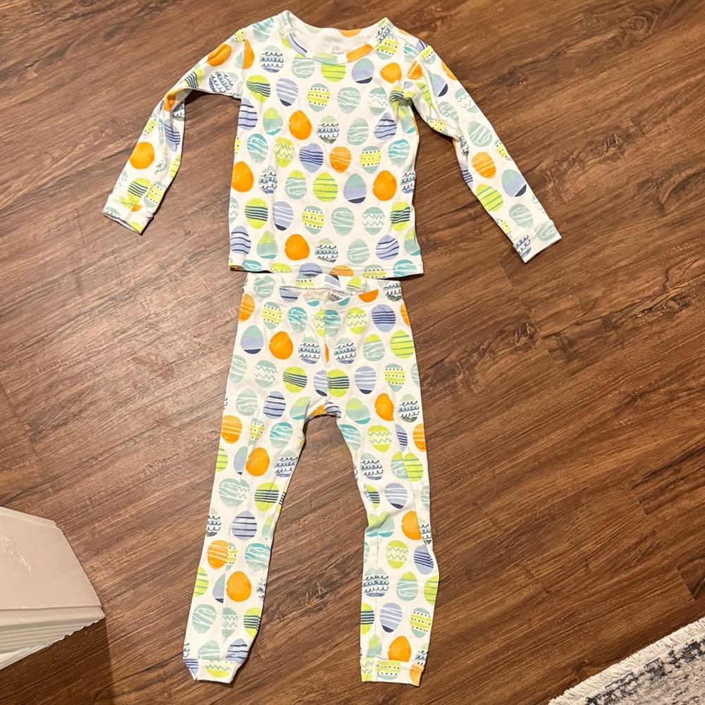 GAP Kids Easter Pajama Set with Egg Pattern - Orange, Blue, Green